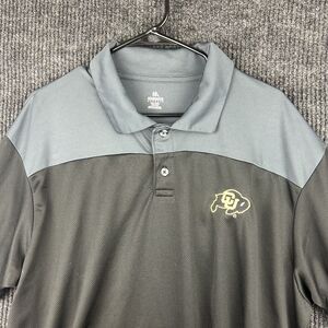 Colorado Buffaloes Shirt Mens 2XL Black Gray NCAA Football Dri Fit Polo
